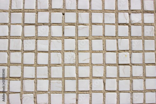 White mosaic ceramic wall 