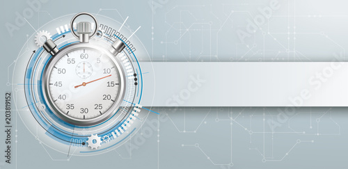 Stopwatch Construction Circuit Board Banner