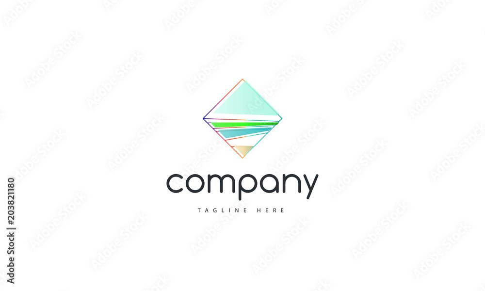 Naklejka premium Ocean cube logo