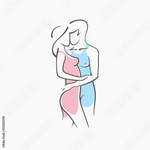 Sexy fitness naked girl with a chic figure. Intimate sexy lady, model in a pose. Lovely  ass In swimsuit, panties. Drawn graphics for design, Abstraction background