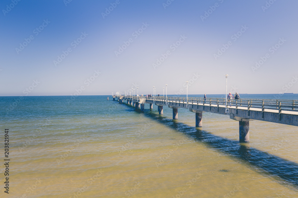 Pier at the sea / holiday landscape view