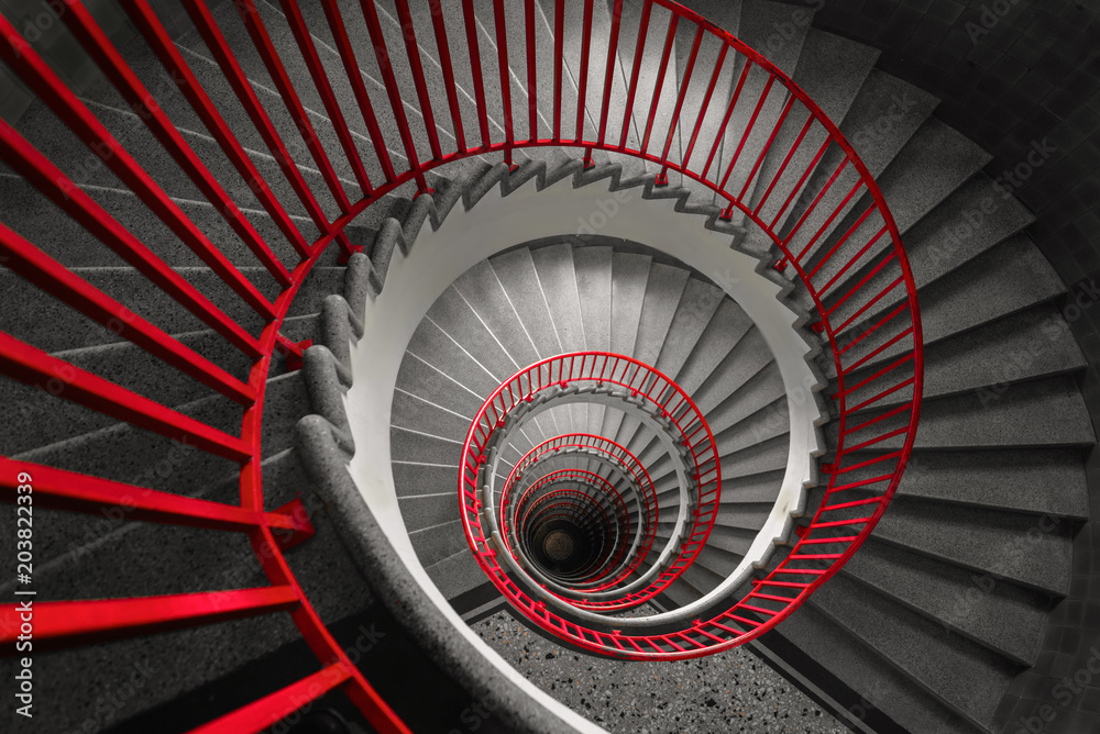 Spiral staircase, abstract wallpaper - obrazy, fototapety, plakaty 