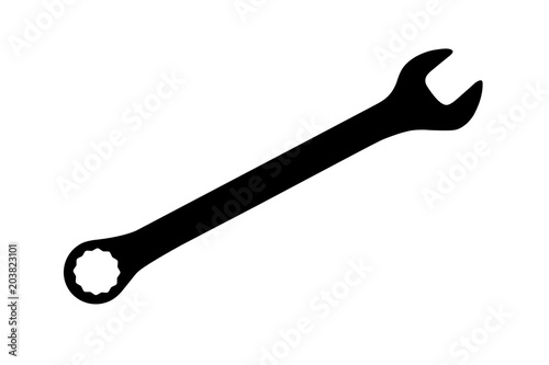 Vector wrench spanner on white background photo