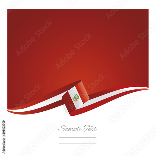 New abstract Peru flag ribbon
