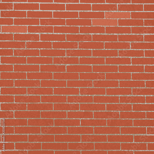 vector realistic red brick wall background. square format
