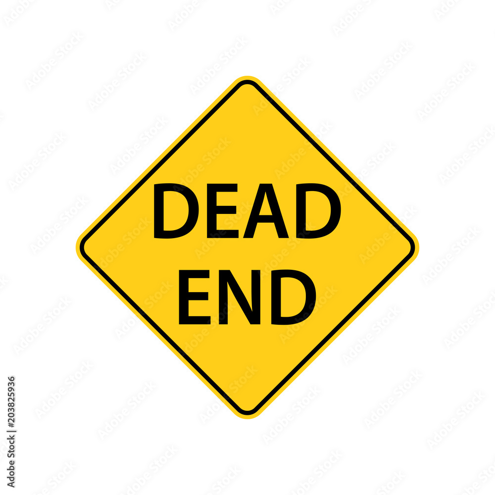 USA traffic road signs.this road or street terminates ahead.vector illustration USA traffic road signs.this road or street terminates ahead.vector illustration