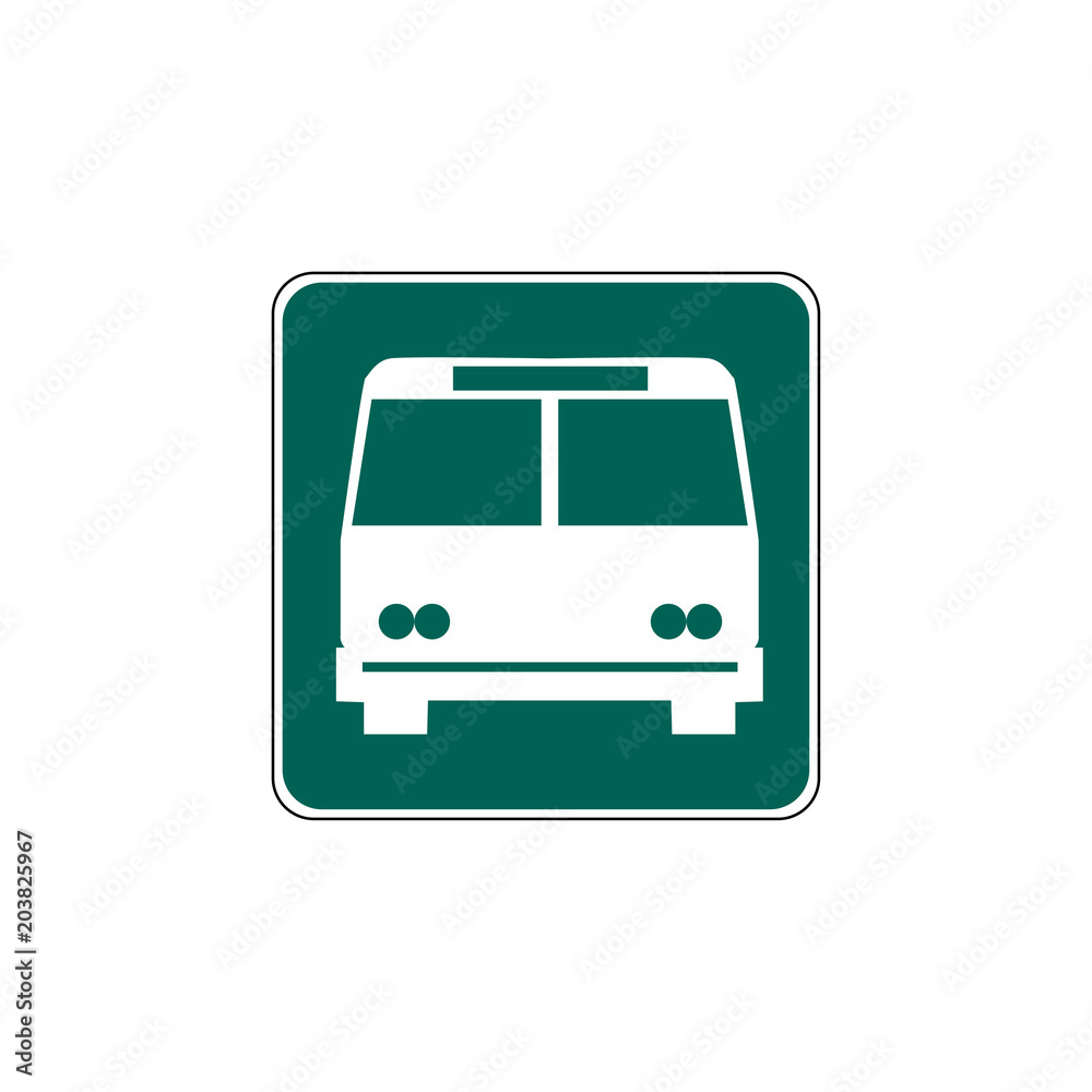 USA traffic road signs.general information sign for a bus station. vector illustration USA traffic road signs.general information sign for a bus station. vector illustration