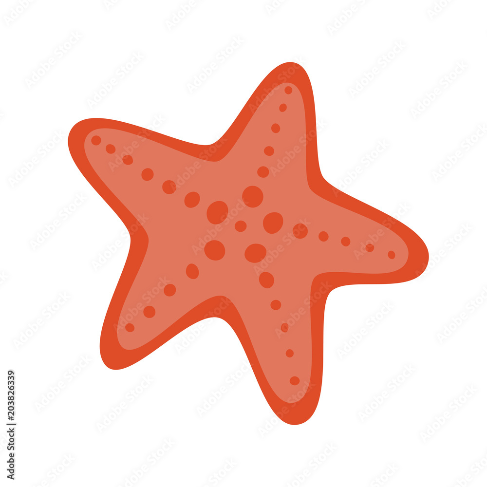 Red starfish in flat style. Starfish icon. Sea star. Vector illustration Red starfish in flat style. Starfish icon. Sea star. Vector illustration