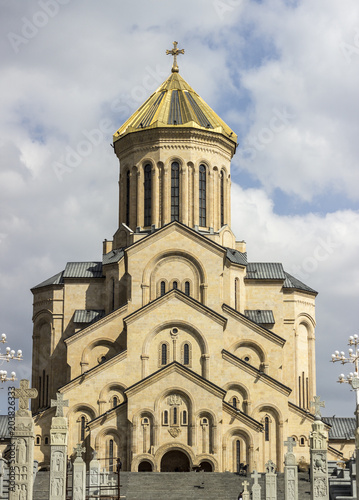 Front of Svetitskhoveli Cathedral Tbilisi in day