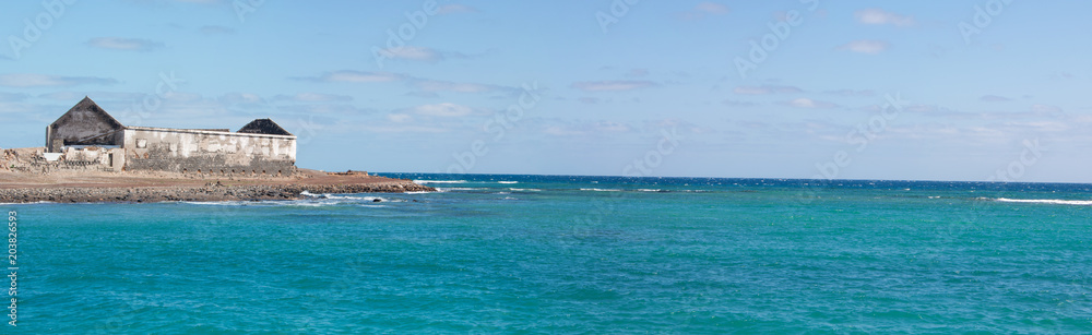 Fototapeta premium Ruin at Arrecife Harbour Lanzarote Kanaren island Spain