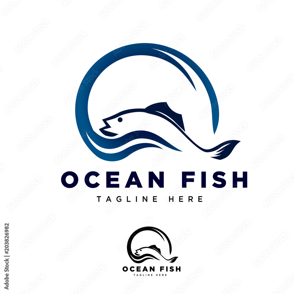 World ocean fish logo World ocean fish logo