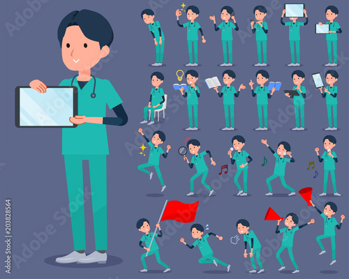 flat type surgical operation green wear men_2
