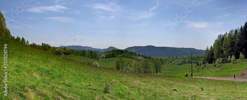 Panorama Góry Wałbrzyskie Chełmiec zejście do Buguszów Gorce