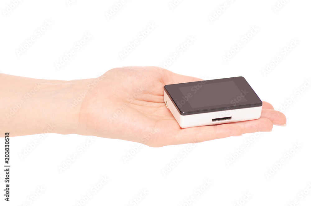 Mp3 player music in hand Mp3 player music in hand