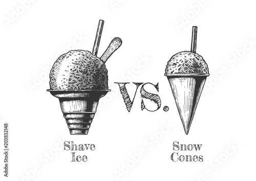 Shaved Snow and shaved Ice