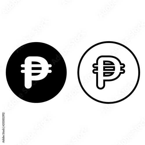 Philippines peso currency symbol icon
