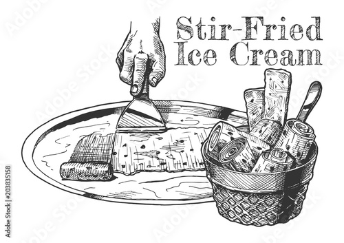 Stir-fried ice cream