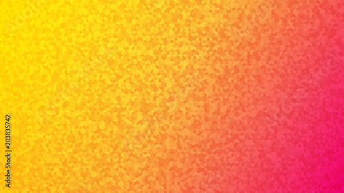 Abstract background of small isometric cubes in yellow and pink colors.