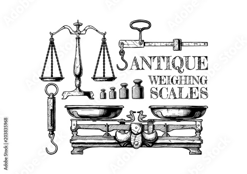 Antique weighing scales photo