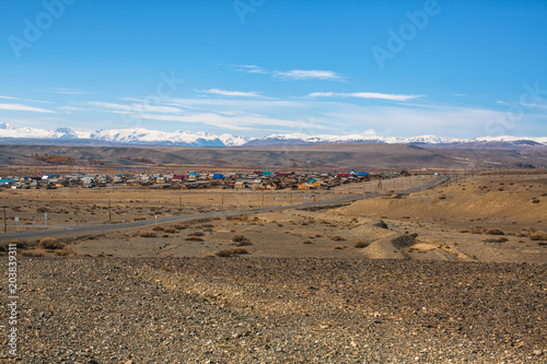 Village in mountains, Altai Republic, Russia.