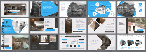 Black and blue marketing or banking concept infographics set