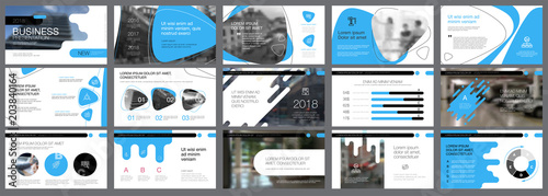 Blue and black marketing or statistics concept infographics set