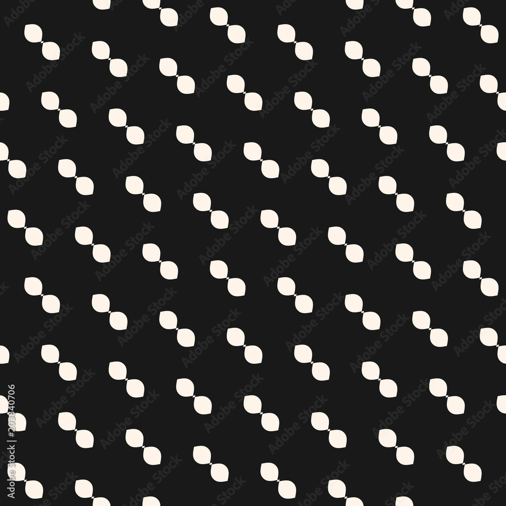 Dark vector minimalist seamless pattern with ovate shapes in diagonal grid Dark vector minimalist seamless pattern with ovate shapes in diagonal grid