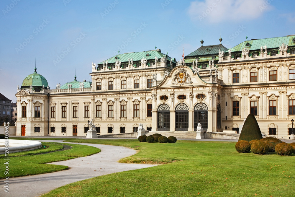 Belvedere Palace complex in Vienna. Austria