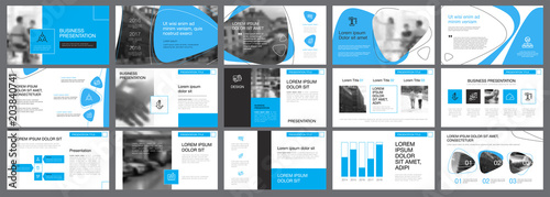 White, blue and black infographic elements for presentation