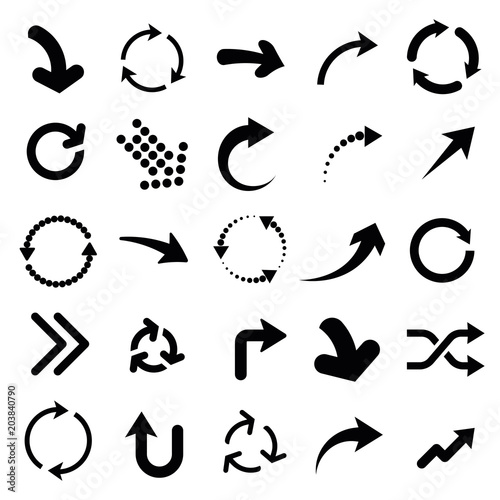 Set of arrow icons. - stock vector.