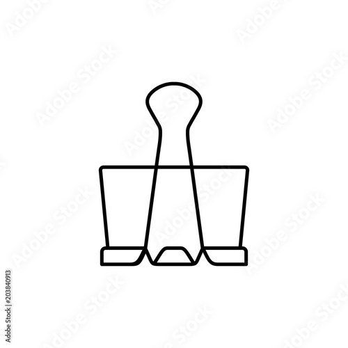binder clip line vector black icon