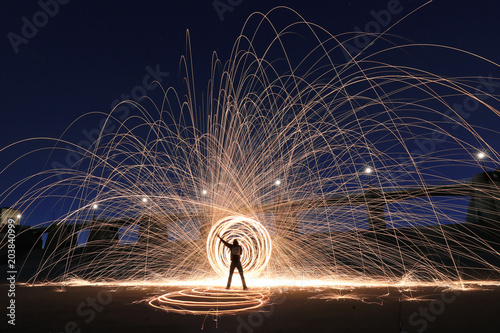 Unique Creative Light Painting With Fire and Tube Lighting