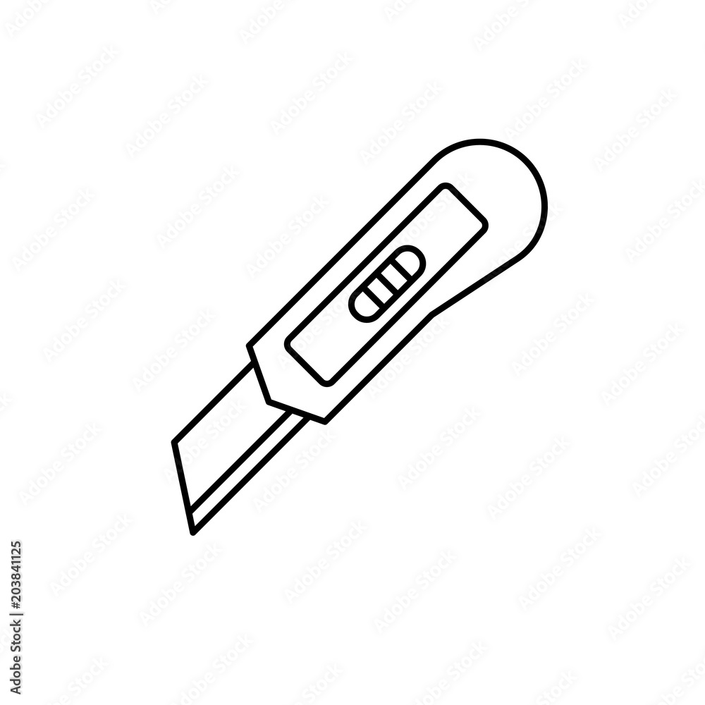 cutter knife line vector black icon cutter knife line vector black icon