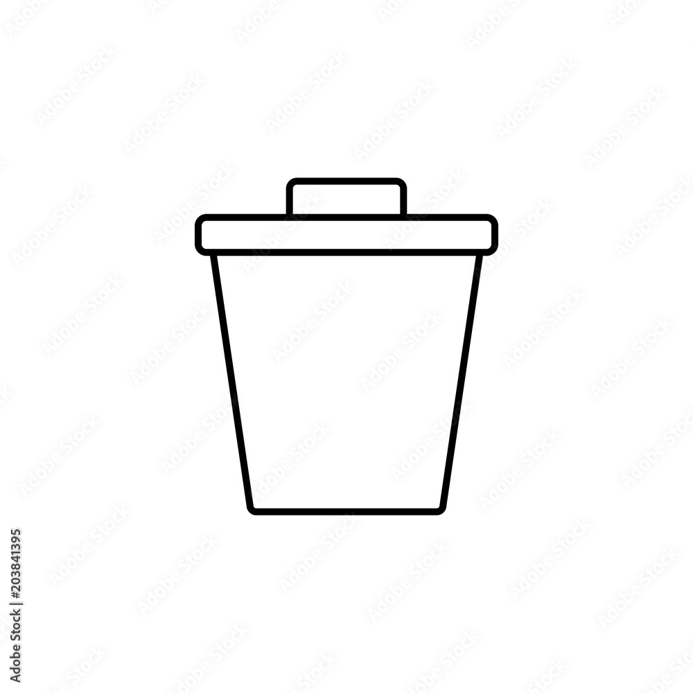 trash bin line vector black icon trash bin line vector black icon