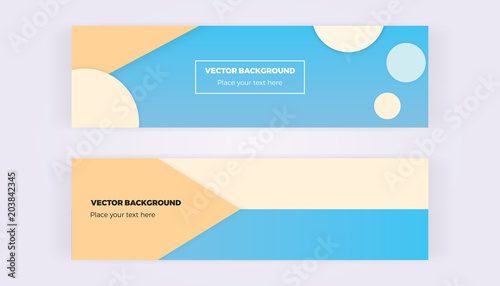 Colorful geometric web banners. Modern and fashion designs with triangulars and circles. Horizontal template for business, card, flyer, invitation, social media, invitation