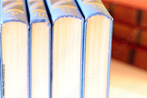 School supplies on the white background: vintage books. School and education. Colorful accessories: literature. Preparation for school. School supplies in focus. Books, reading.
