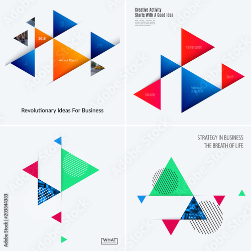 Set of abstract vector design for graphic template. Creative modern business background.