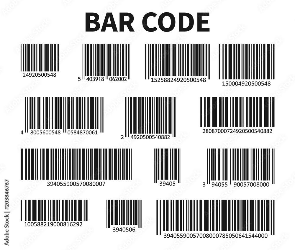 Bar Code Set Vector. Universal Product Scan Code. Bar Code Set Vector. Universal Product Scan Code.