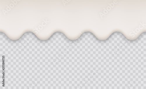 Yogurt creamy liquid or milk melt splash flowing background. White milk splash or ice cream flow soft texture on transparent background.
