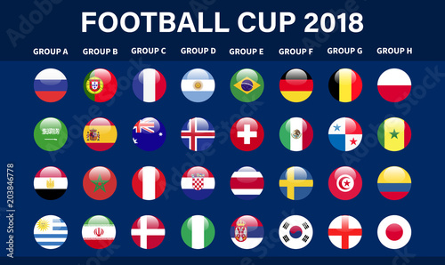 Football 2018, Europe Qualification, all Groups Vector illustration.