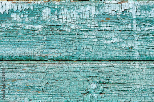 Old blue plank wooden wall texture background