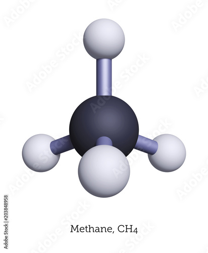 Ball-and-Stick Model of Methane