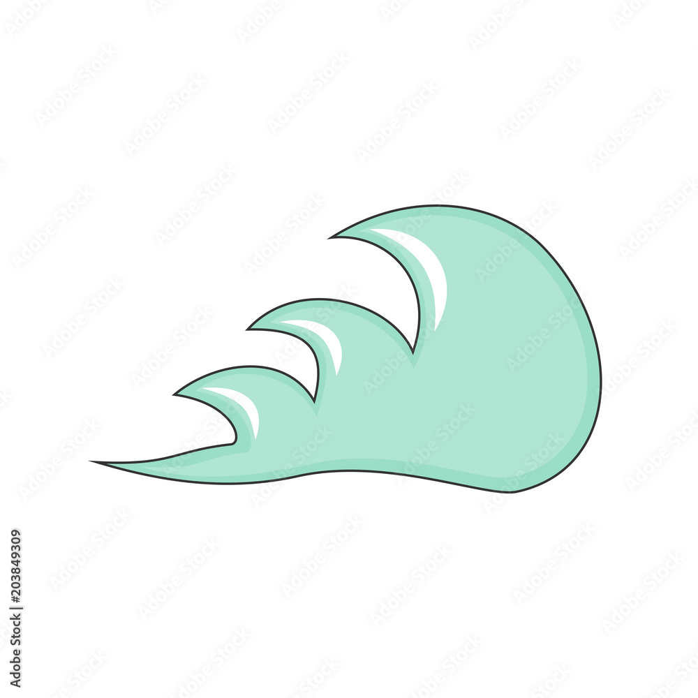 Blue sea wave isolated on white background, also a logo idea. Vector illustration.
