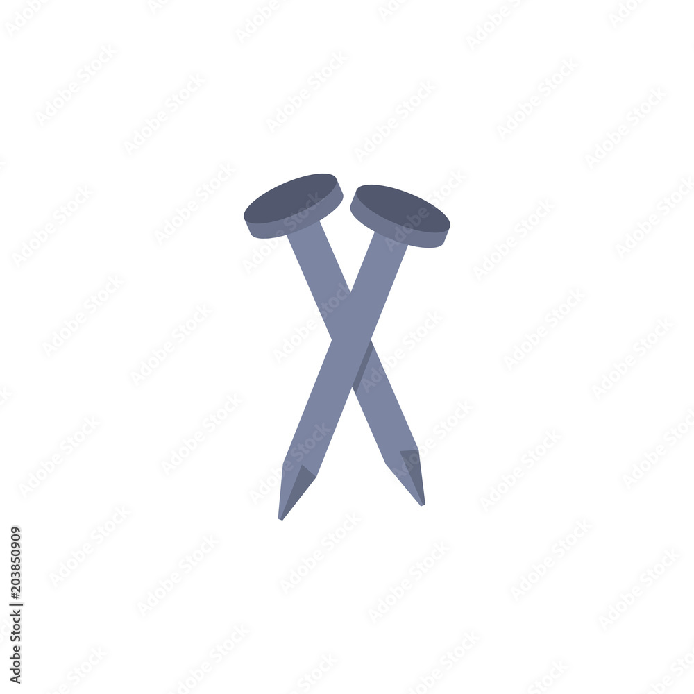 colored building nails illustration. Element of construction tools for mobile concept and web apps. Detailed building nails illustration can be used for web and mobile