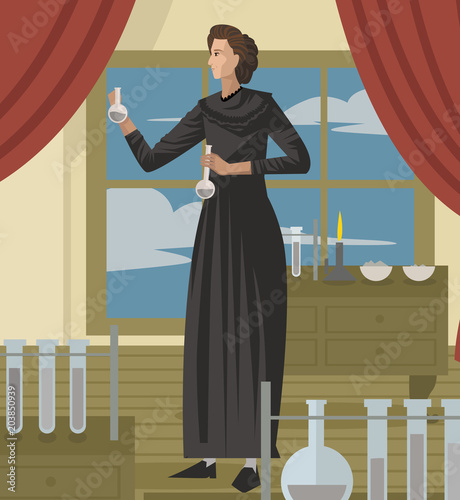 Εκτύπωση καμβά great female scientist testing radiation