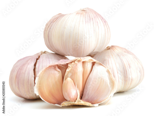 fresh garlic isolated on white