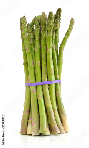 Bunch of asparagus isolated on white background.