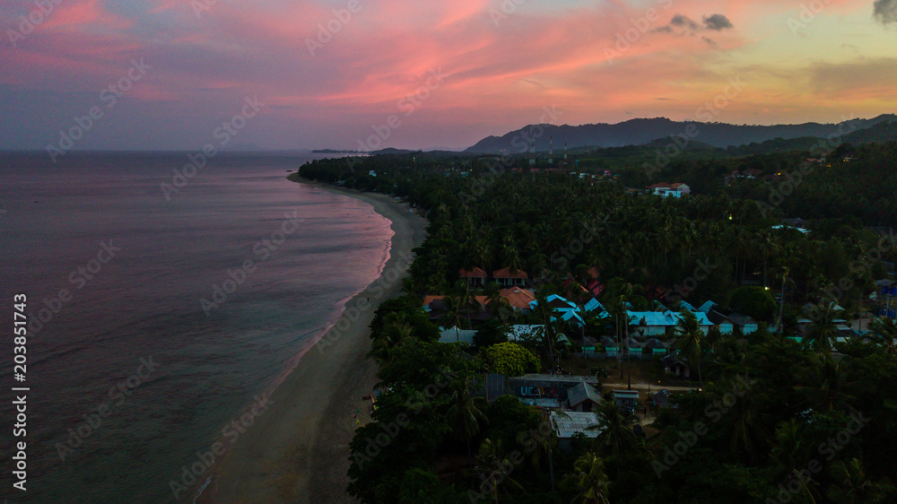 Fototapeta premium aerial view landscape of Koh Lanta , Krabi Thailand