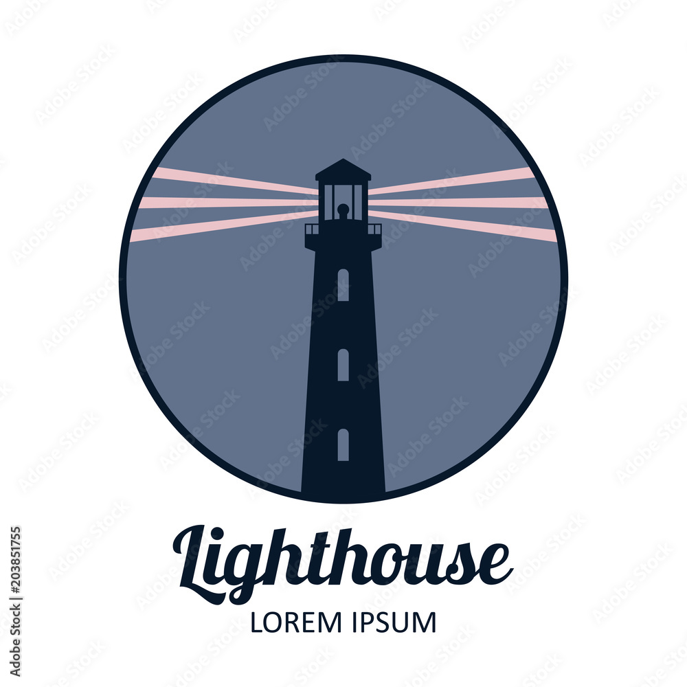 Lighthouse logo badge vector illustration Lighthouse logo badge vector illustration