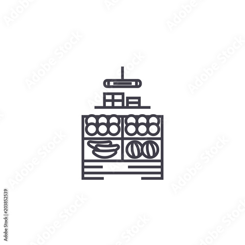 food storage vector line icon, sign, illustration on white background, editable strokes